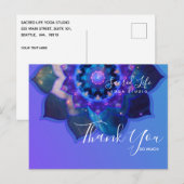 Blauwe Lotus Mandala Briefkaart (Voorkant / Achterkant)