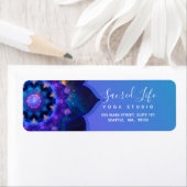 Blauwe Lotus Mandala Etiket (Insitu)