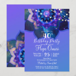 Blauwe Lotus Mandala Kaart