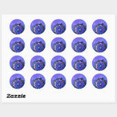 Blauwe Lotus Mandala Ronde Sticker (Vel)