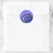 Blauwe Lotus Mandala Ronde Sticker (Tas)