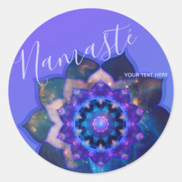 Blauwe Lotus Mandala Ronde Sticker