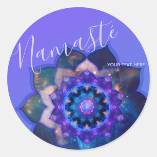 Blauwe Lotus Mandala Ronde Sticker