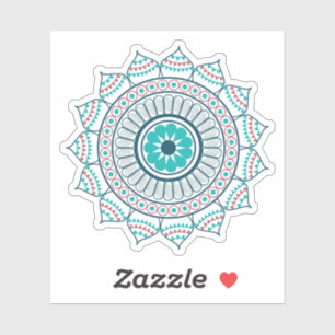 Blauwe Lotus mandala Sticker