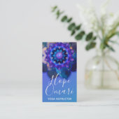 Blauwe Lotus Mandala Visitekaartje (Staand voorkant)