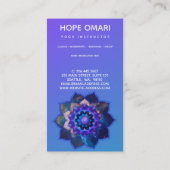 Blauwe Lotus Mandala Visitekaartje (Achterkant)