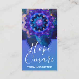 Blauwe Lotus Mandala Visitekaartje