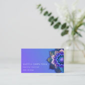Blauwe Lotus Mandala Visitekaartje (Staand voorkant)