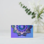 Blauwe Lotus Mandala Visitekaartje (Staand voorkant)