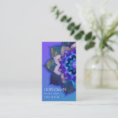Blauwe Lotus Mandala Visitekaartje (Staand voorkant)