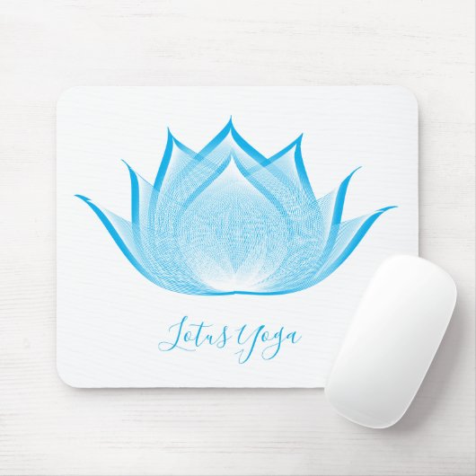 Blauwe Lotus Moiré-tekenventilator Grafische kunst Muismat (Met muis)