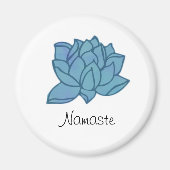 Blauwe Lotus Namaste Magneet (Voorkant)