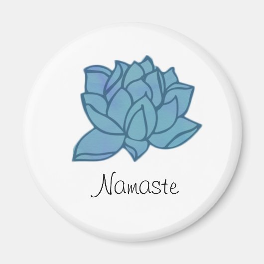 Blauwe Lotus Namaste Magneet (Voorkant)