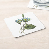 blauwe lotus (Nymphaea caerulea) van Redouté Kartonnen Onderzetters (Schuin)