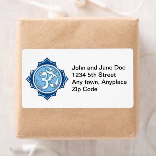 Blauwe lotus om etiket (Insitu)