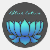 blauwe lotus ronde sticker (Voorkant)