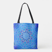 blauwe lotus tote bag (Achterkant)