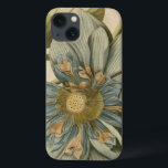 Blauwe Lotus-ventilator op Tan-achtergrond met sch iPhone 13 Hoesje<br><div class="desc">Een mooie blauwe lotusbloem in volle bloei is de focus van dit stuk. Het gele centrum is bijna hypnotiseren in zijn glorie. Voeg met deze afdruk een beetje elegantie aan uw huis toe!</div>
