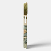 Blauwe Lotus-ventilator op Tan-achtergrond met sch Case-Mate iPhone Case (Achterkant / Rechts)