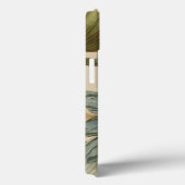 Blauwe Lotus-ventilator op Tan-achtergrond met sch Case-Mate iPhone Case (Achterkant / Rechts)