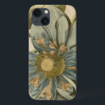 Blauwe Lotus-ventilator op Tan-achtergrond met sch iPhone 13 Hoesje<br><div class="desc">Een mooie blauwe lotusbloem in volle bloei is de focus van dit stuk. Het gele centrum is bijna hypnotiseren in zijn glorie. Voeg met deze afdruk een beetje elegantie aan uw huis toe!</div>