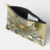 Blauwe Lotus-ventilator op Tan-achtergrond met sch Etui (Open)