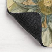 Blauwe Lotus-ventilator op Tan-achtergrond met sch Muismat (Hoek)