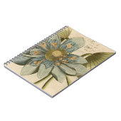 Blauwe Lotus-ventilator op Tan-achtergrond met sch Notitieboek (Linkerzijde)