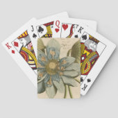 Blauwe Lotus-ventilator op Tan-achtergrond met sch Speelkaarten (Achterkant)