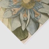 Blauwe Lotus-ventilator op Tan-achtergrond met sch Tissuepapier (Detail)