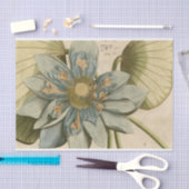 Blauwe Lotus-ventilator op Tan-achtergrond met sch Tissuepapier (Craft)