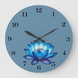 Blauwe Lotus wandklok
