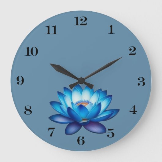 Blauwe Lotus wandklok (Voorkant)