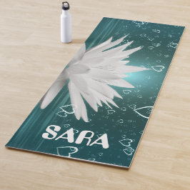 Blauwe lotusbloem meditatie yoga mat