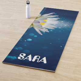 Blauwe lotusbloem meditatie yoga mat