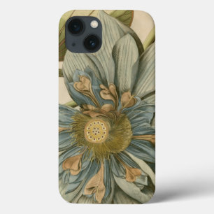 Blauwe Lotusbloem op Tane achtergrond met tekst iPhone 13 Hoesje