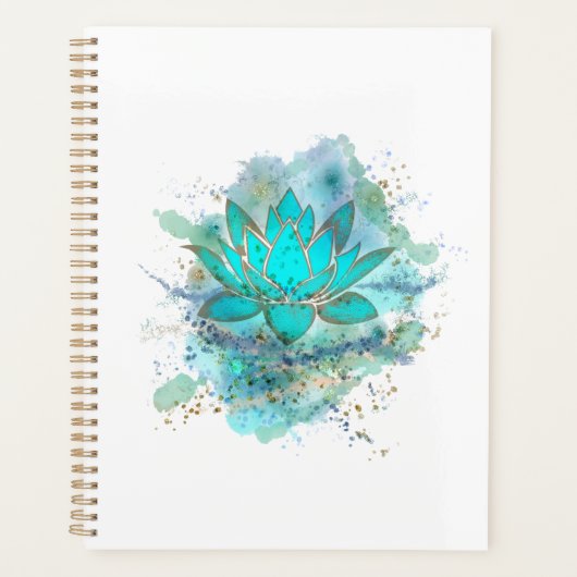 Blauwe lotusbloem planner (Voorkant)