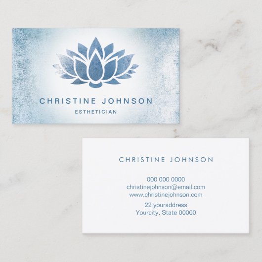 Blauwe lotusbloem visitekaartje (Voorkant / Achterkant)