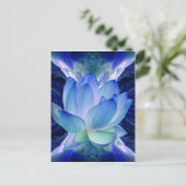 Blauwe lotuslib briefkaart (Staand voorkant)