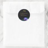 Blauwe lotusstickers ronde sticker (Tas)