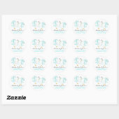 Blauwe Lovebirds & Blossoms Ronde Sticker (Vel)