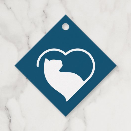 blauwe lovecats cadeaukaartjes bedankjes labels (Voorkant)