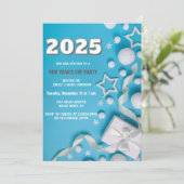 Blauwe lucht 2025 oudejaarsavond aangepast jaar kaart (Staand voorkant)