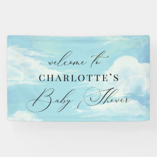 Blauwe Lucht Baby Shower Welkomstbanner Spandoek