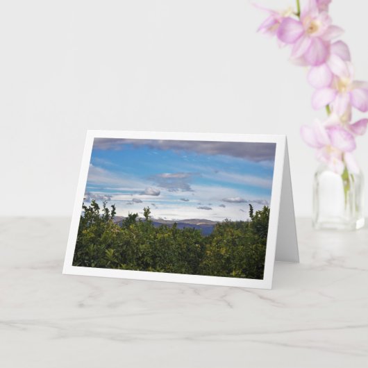 Blauwe Lucht Bergen Landschap Kaart (Orchidee)