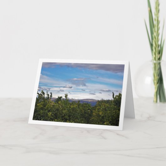 Blauwe lucht berglandschap kaart (Voorkant)