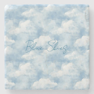 Blauwe Lucht Bewolking Stenen Onderzetter