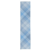 Blauwe lucht Blauw en wit Plaid Korte Tafelloper (Voorkant)