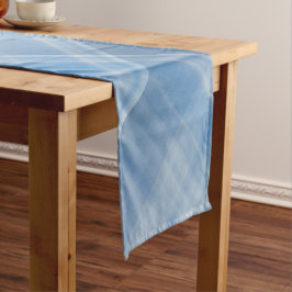 Blauwe lucht Blauw en wit Plaid Korte Tafelloper