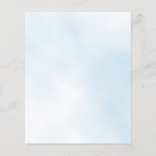 Blauwe lucht bloemeneucalyptus jongen doop uitnodi (Achterkant)